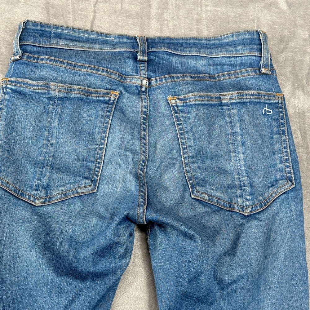 Rag & Bone Skinny Jeans Womens 24  Medium Blue Raw Hem Frayed Denim - Picture 4 of 16